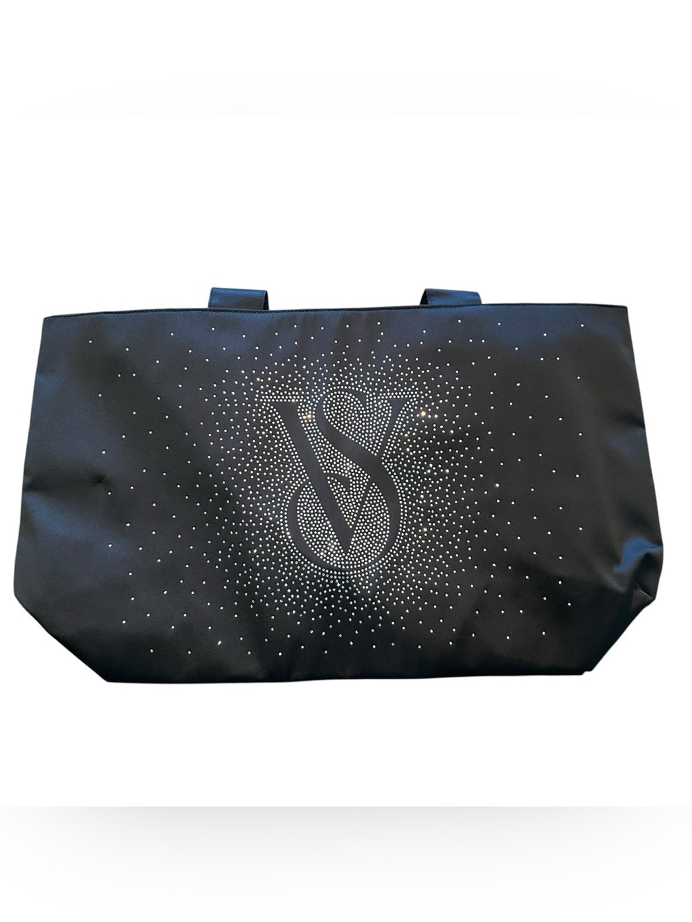 Victoria's Secret Black Tote with Silver Rhinestone VS Logo
